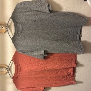 American Eagle Men’s Gray and Salmon Pink T-Shirt Set